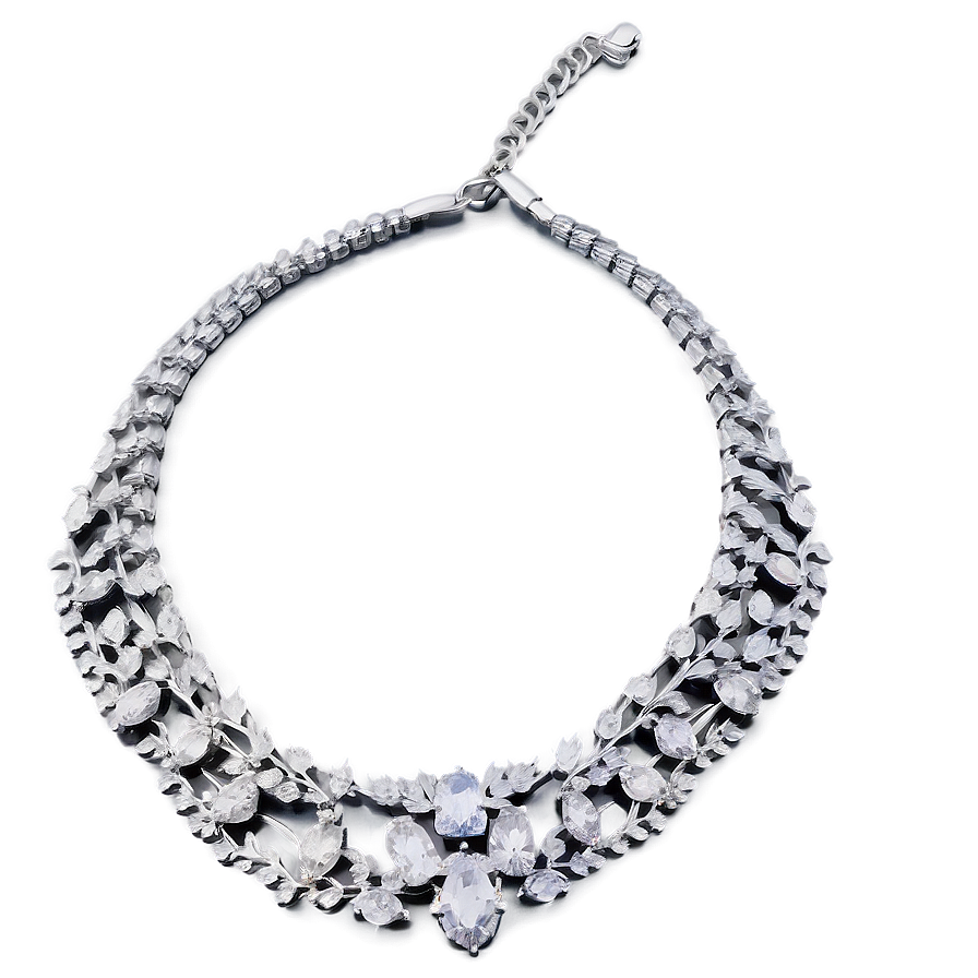 Elegant Silver Necklace Png 39 PNG image