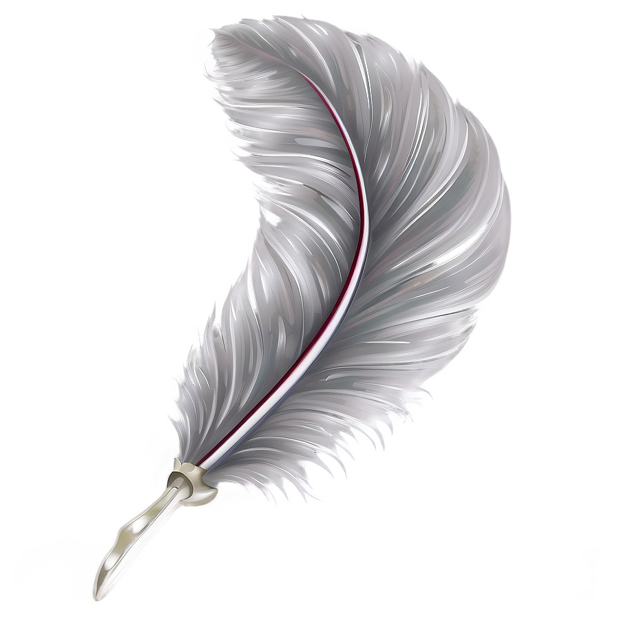 Elegant Silver Quill Png 06122024 PNG image