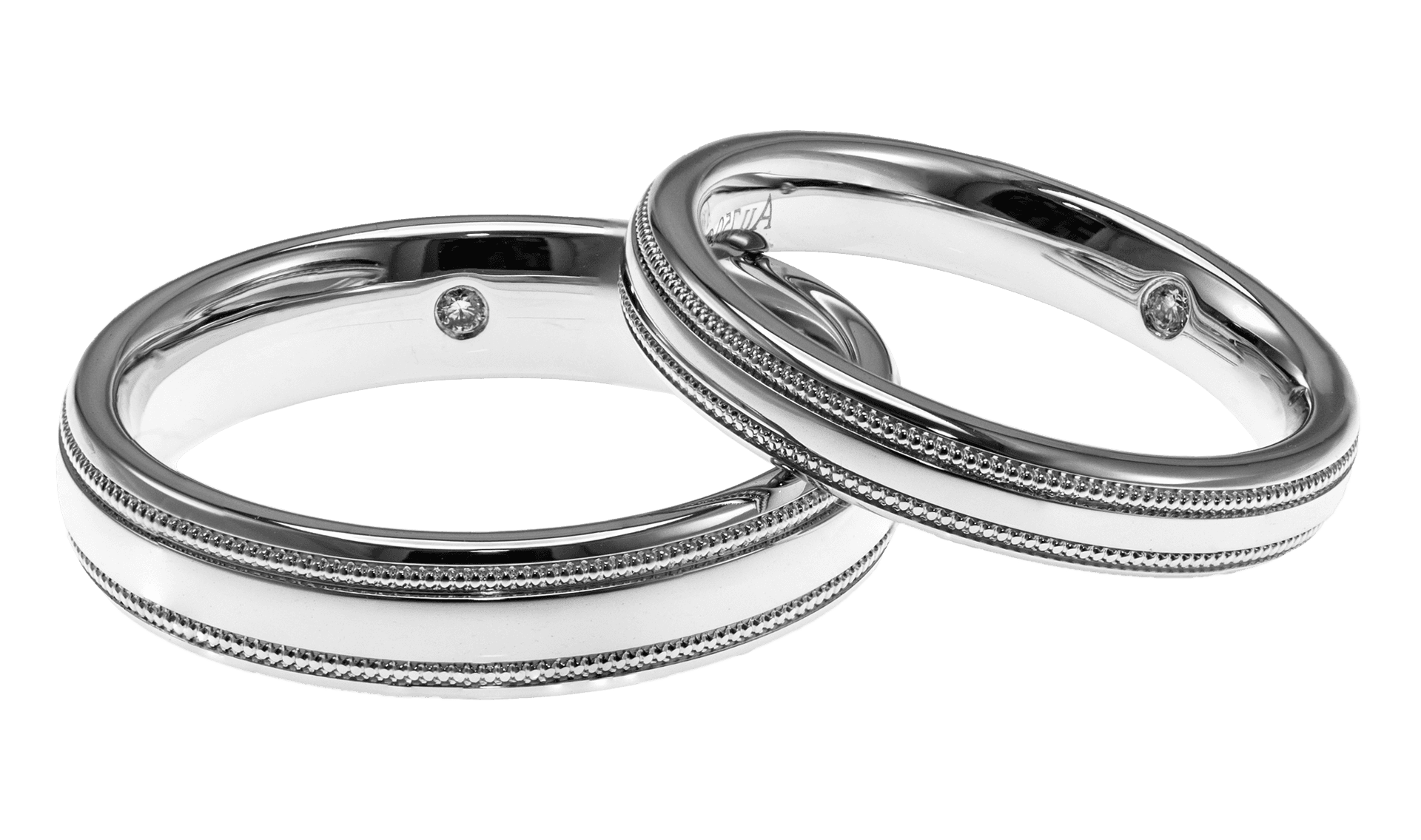 Elegant Silver Wedding Rings PNG image