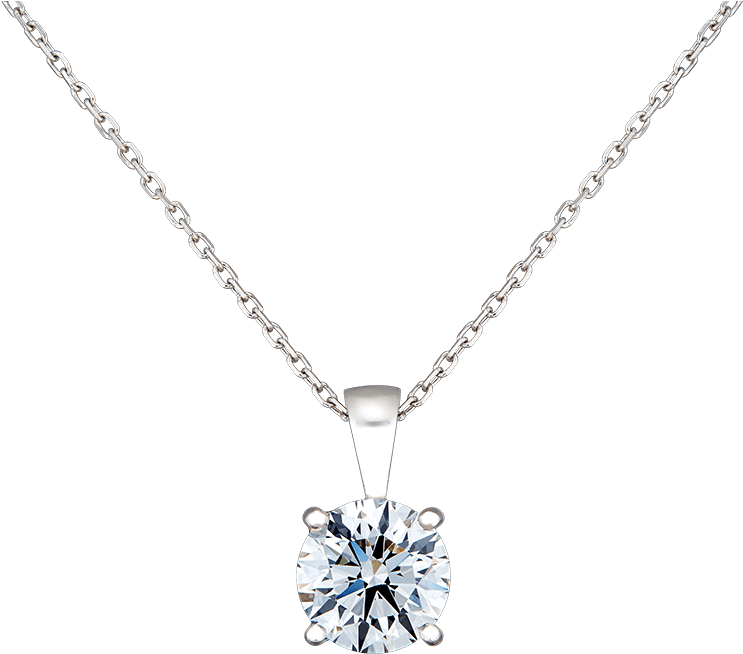 Elegant Solitaire Diamond Necklace PNG image