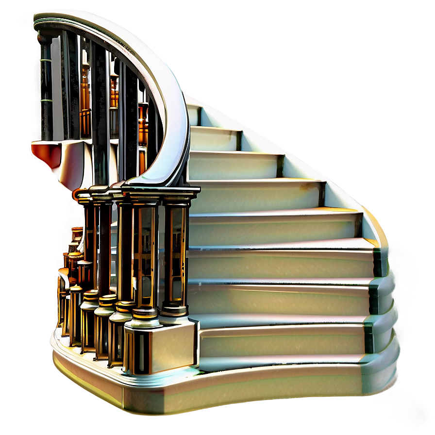 Elegant Staircase Png 06122024 PNG image