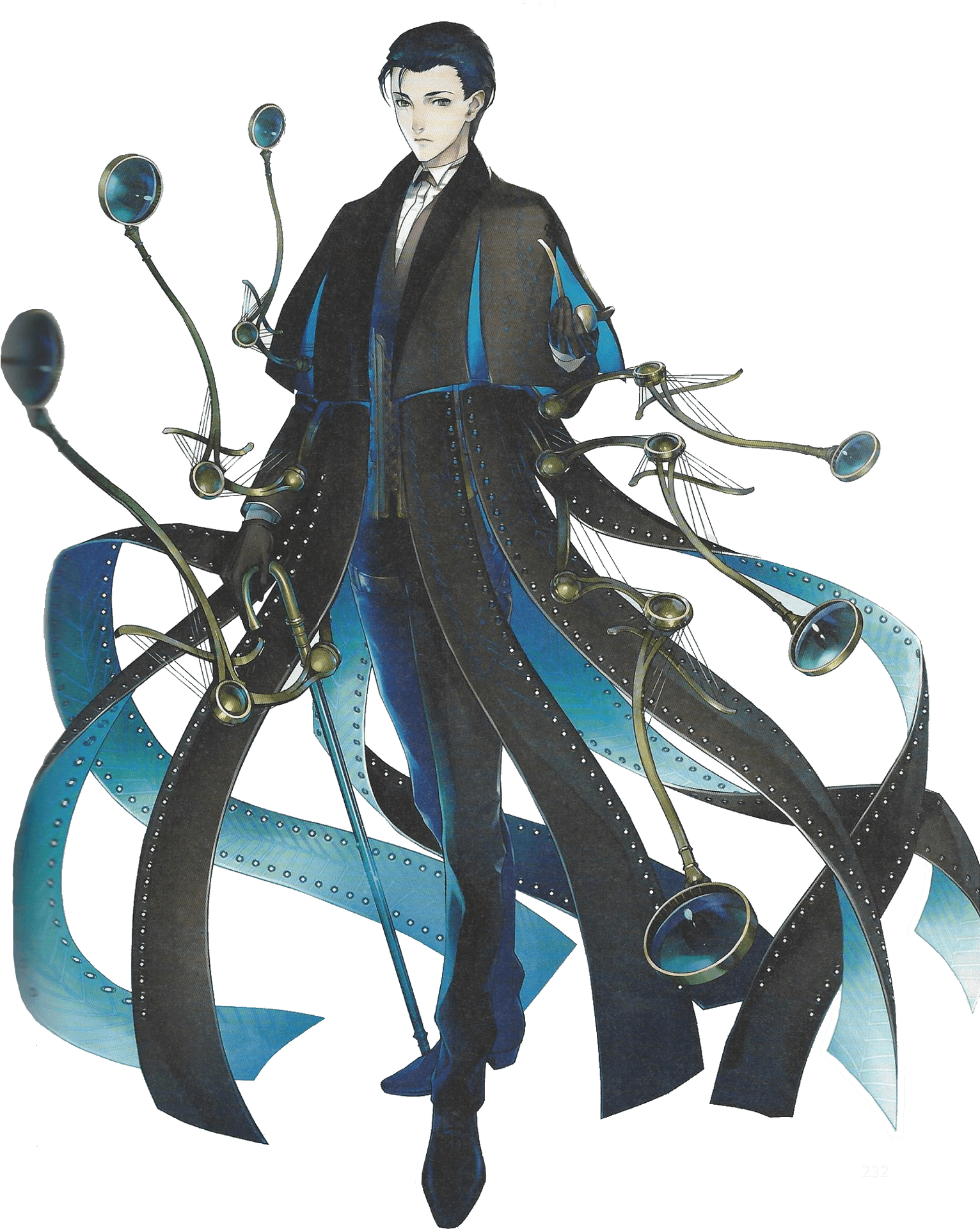 Elegant Steampunk Anime Character PNG image