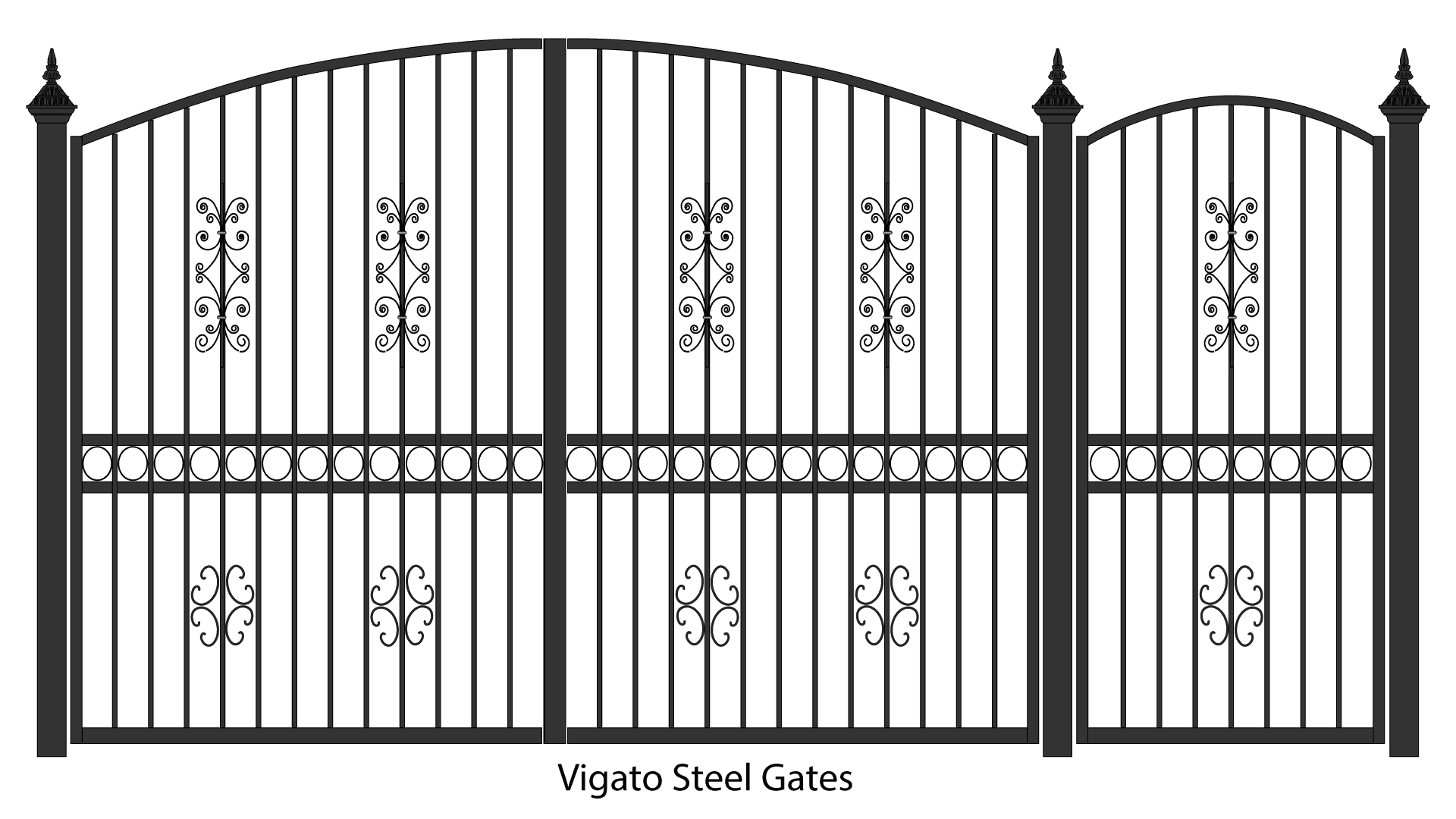 Elegant Steel Double Gates Design PNG image