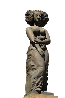 Elegant Stone Sculpture Female Figure PNG image