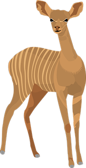 Elegant Striped Deer Illustration PNG image