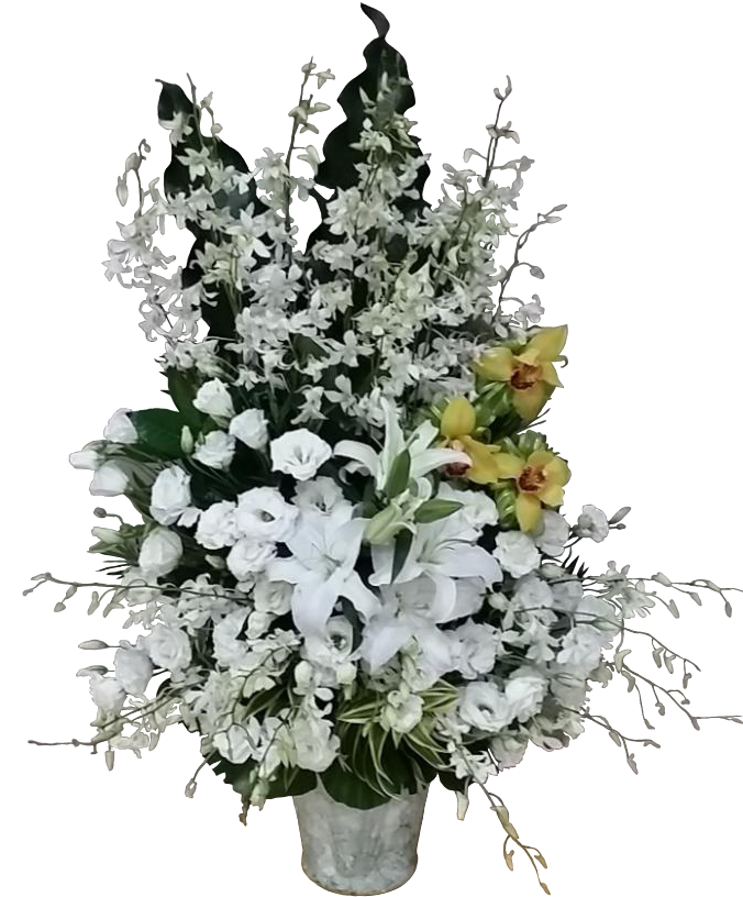 Elegant Sympathy Floral Arrangement PNG image