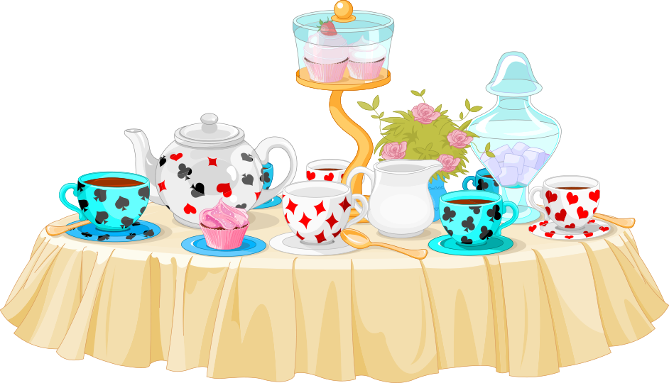 Elegant Tea Party Setup PNG image
