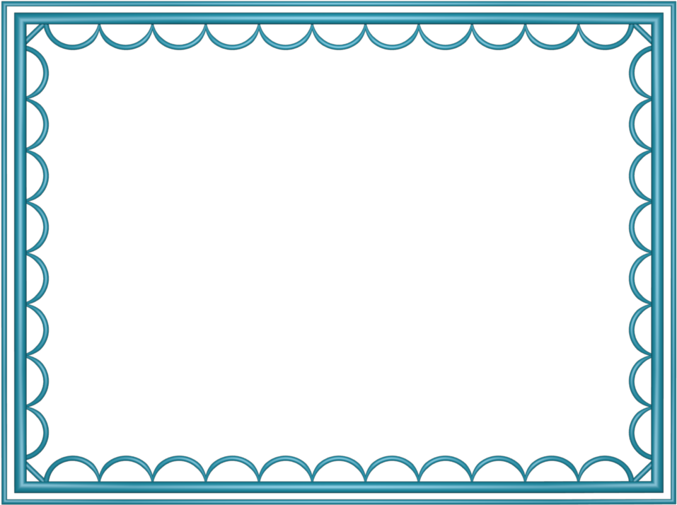 Elegant Teal Scalloped Frame PNG image