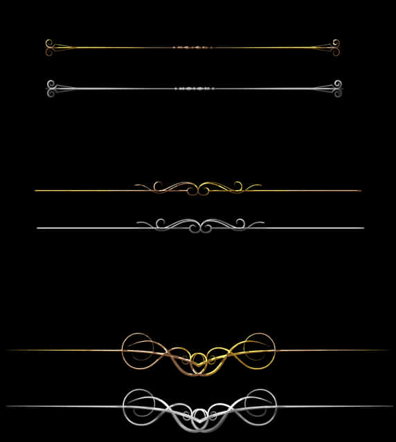 Elegant Text Dividers Collection PNG image