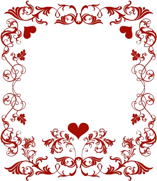 Elegant Valentine Floral Border PNG image