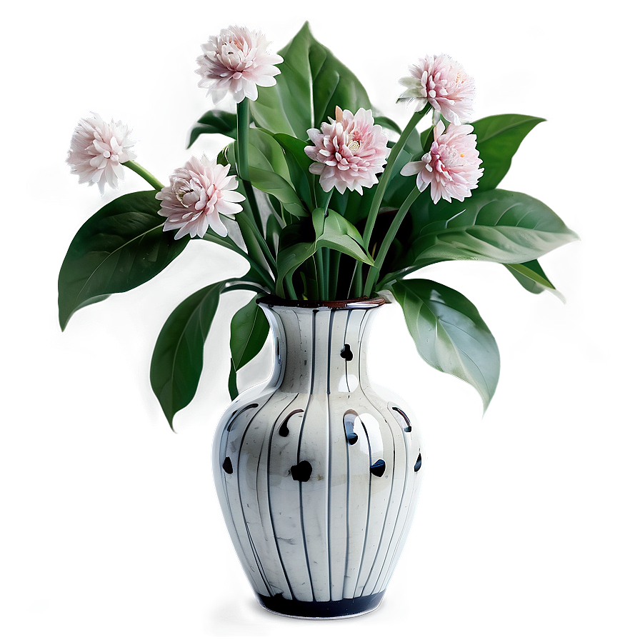 Elegant Vase With Flowers Png Fsb3 PNG image