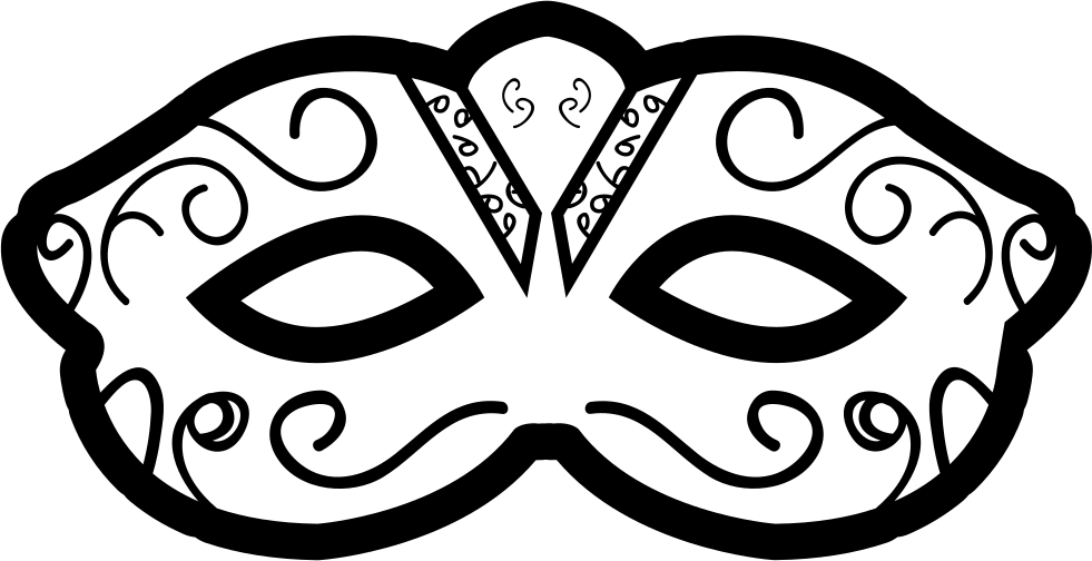 Elegant Venetian Mask Outline PNG image