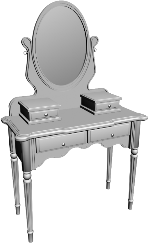 Elegant Vintage Dressing Table3 D Model PNG image