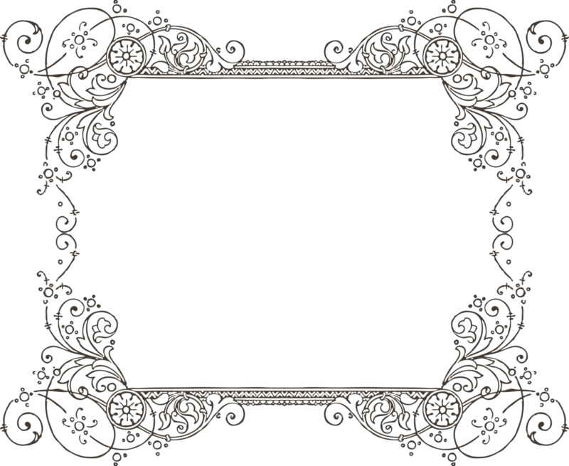 Elegant Vintage Floral Frame PNG image