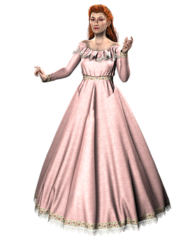 Elegant Vintage Lady3 D Render PNG image