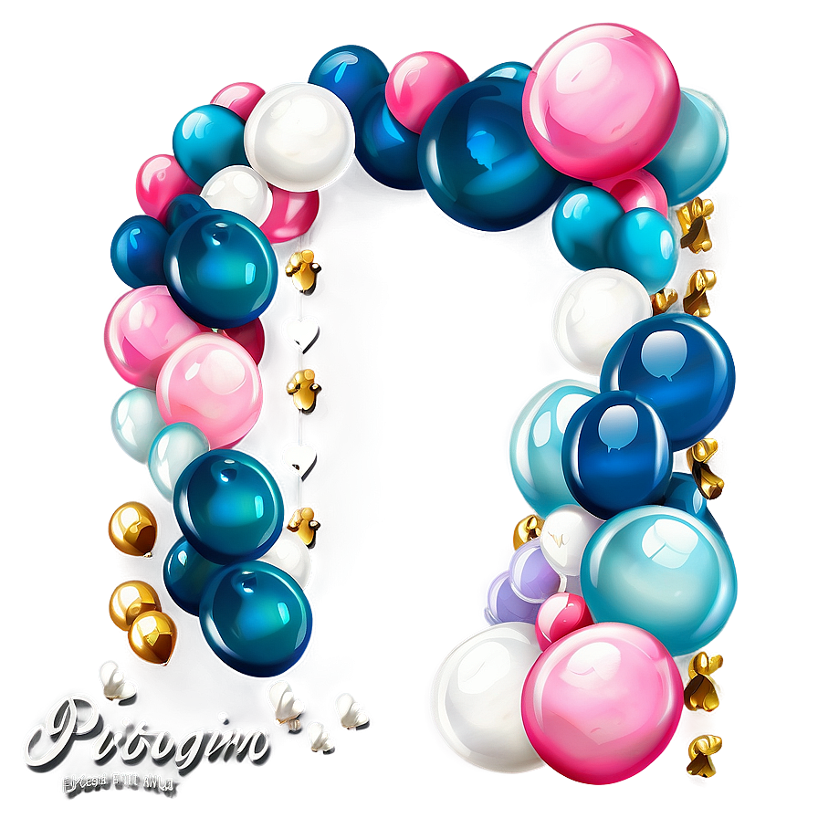 Elegant Wedding Balloon Garland Png Kae7 PNG image