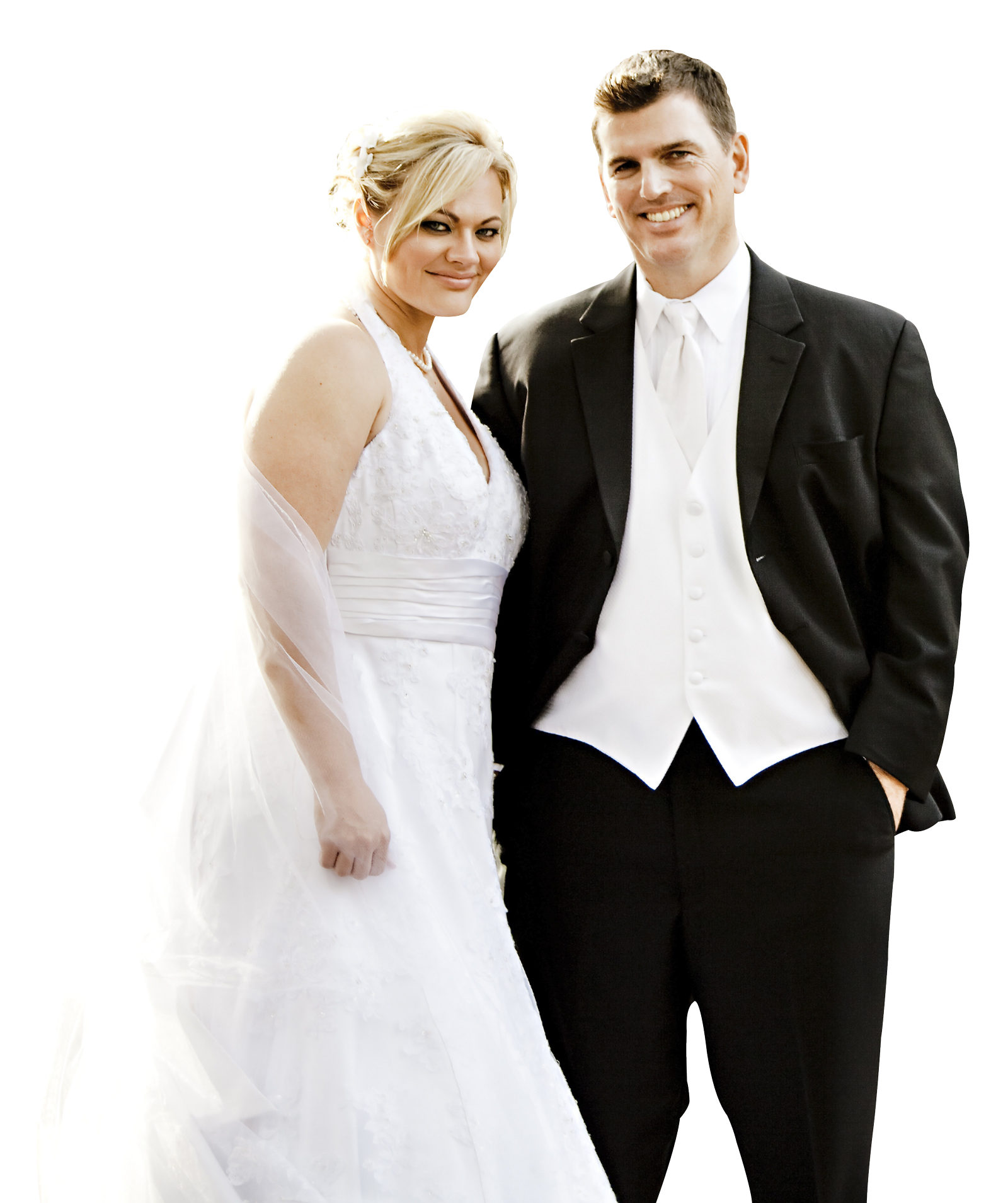 Elegant Wedding Couple Portrait PNG image