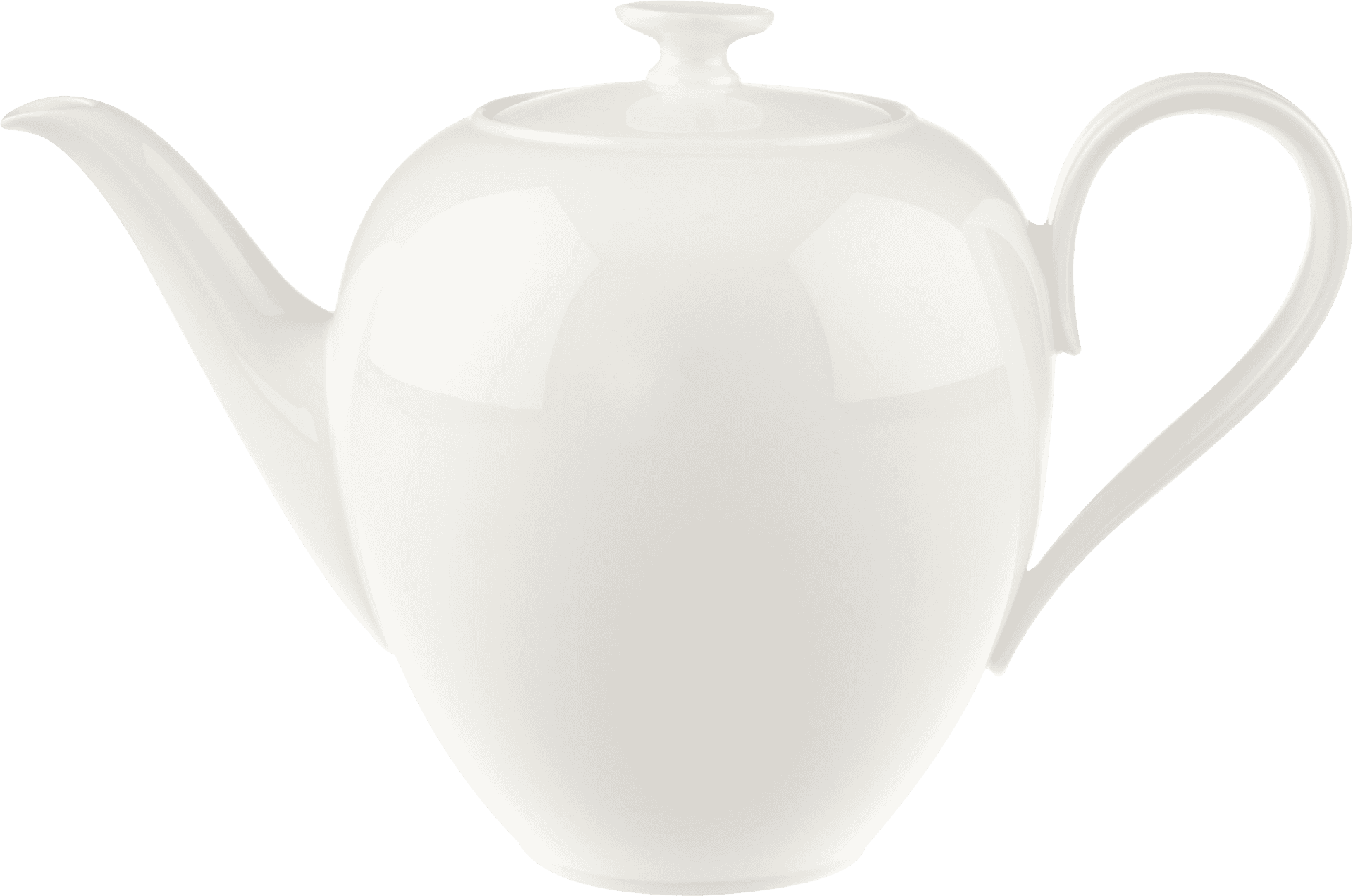 Elegant White Ceramic Teapot PNG image