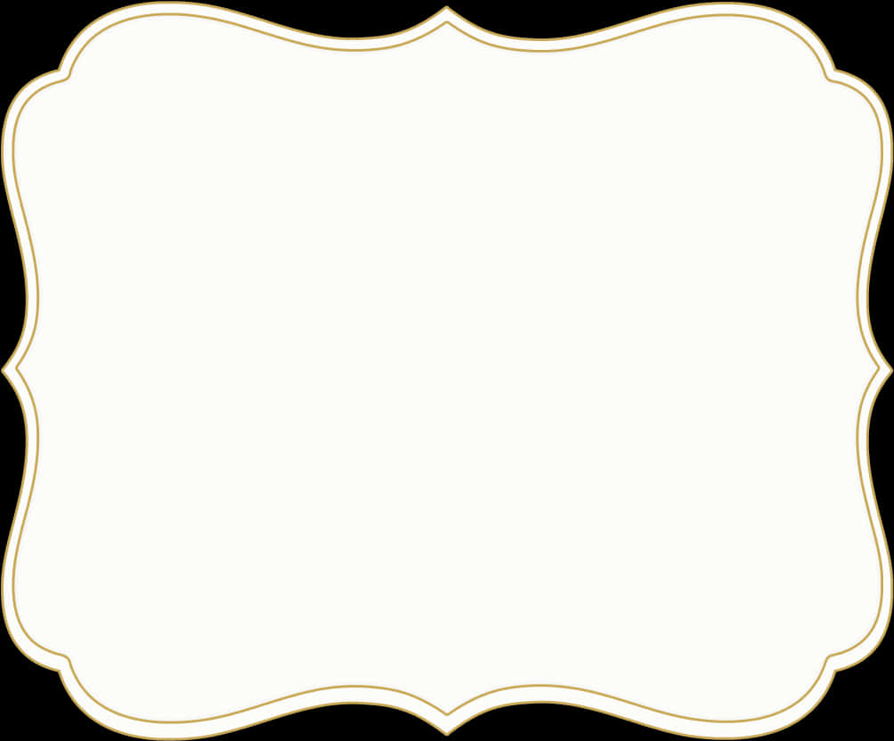 Elegant White Framewith Gold Trim PNG image