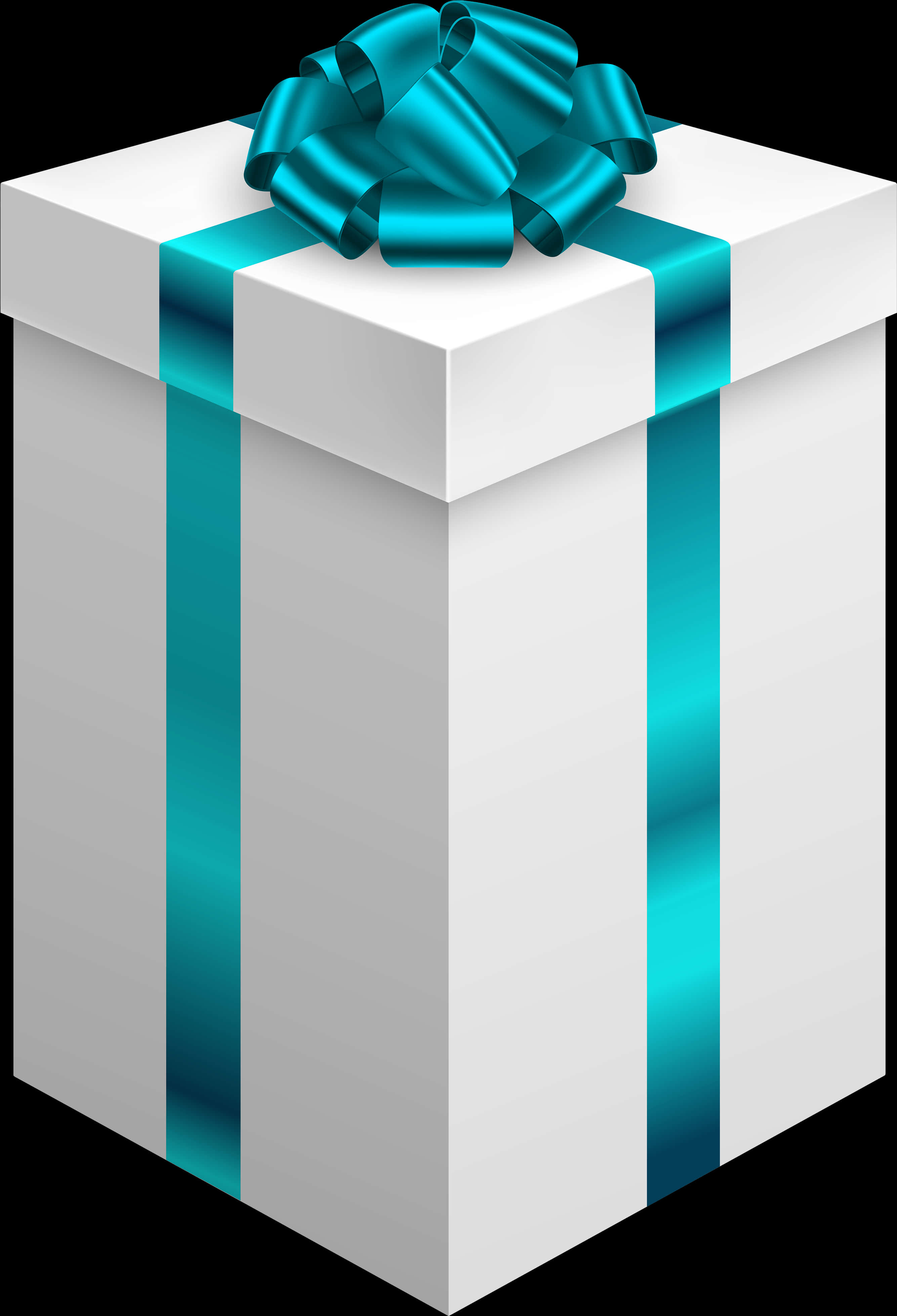 Elegant White Gift Boxwith Blue Ribbon PNG image