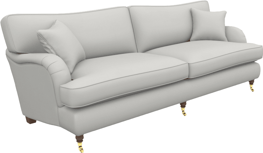 Elegant White Leather Sofa PNG image