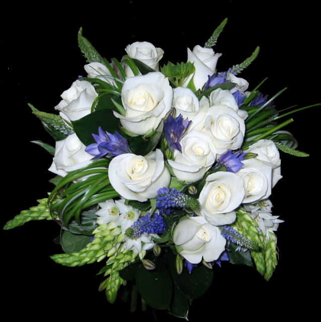 Elegant White Roses Bouquet PNG image