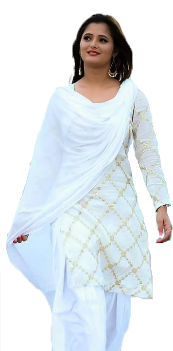 Elegant White Saree Style PNG image