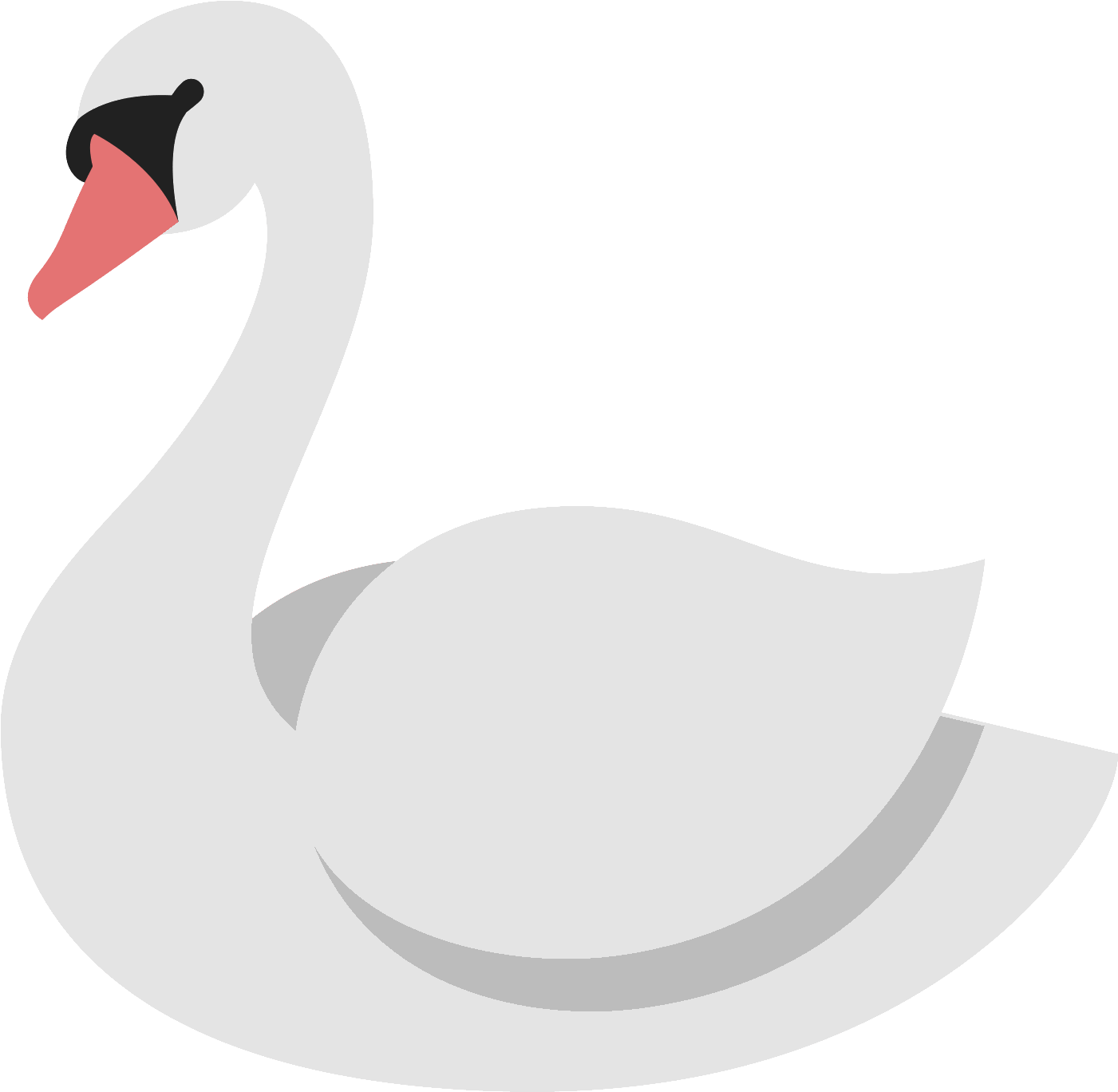 Elegant White Swan Vector PNG image