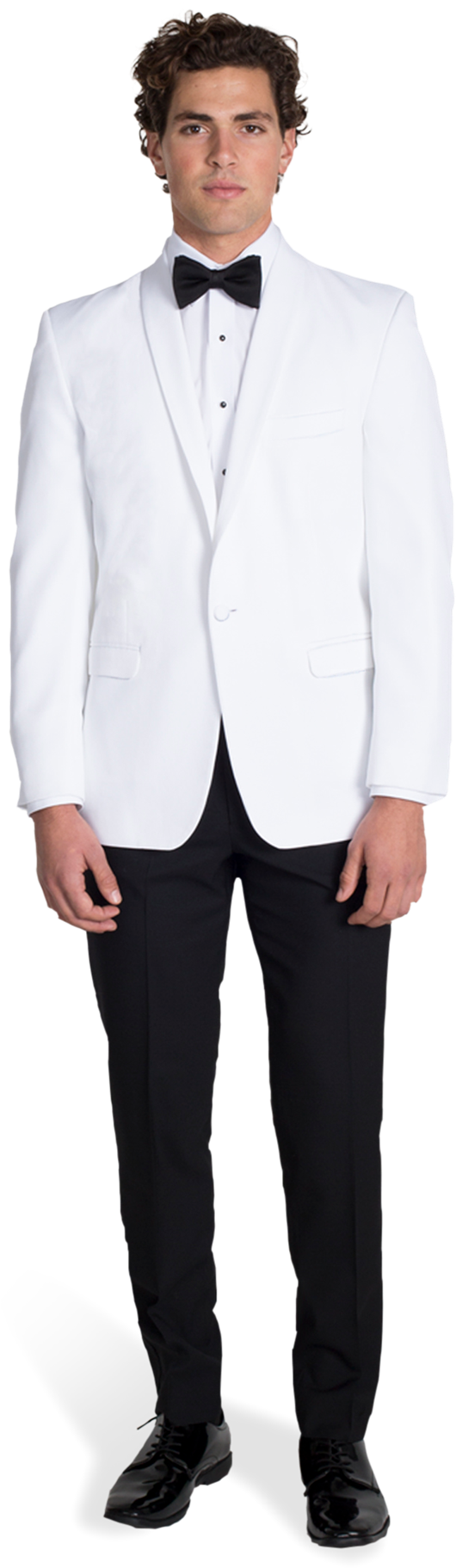 Elegant White Tuxedo Portrait PNG image