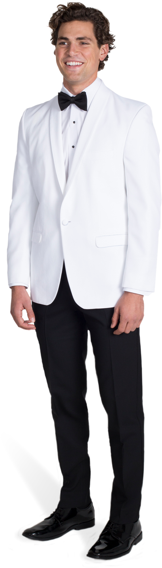 Elegant White Tuxedo Portrait PNG image