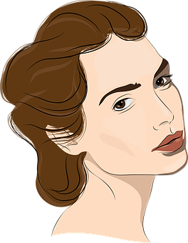 Elegant Woman Portrait Illustration PNG image