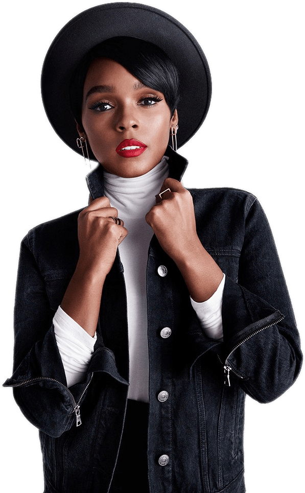 Elegant Womanin Hatand Jacket PNG image