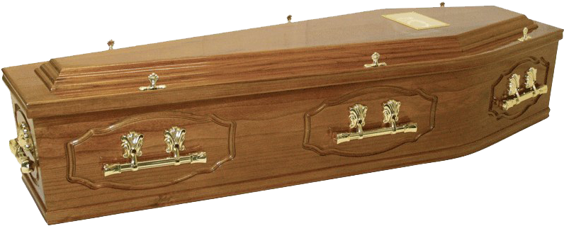 Elegant Wooden Coffin PNG image