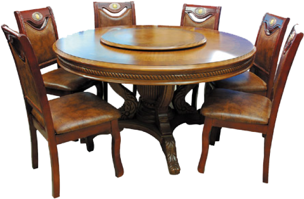 Elegant Wooden Dining Set.png PNG image