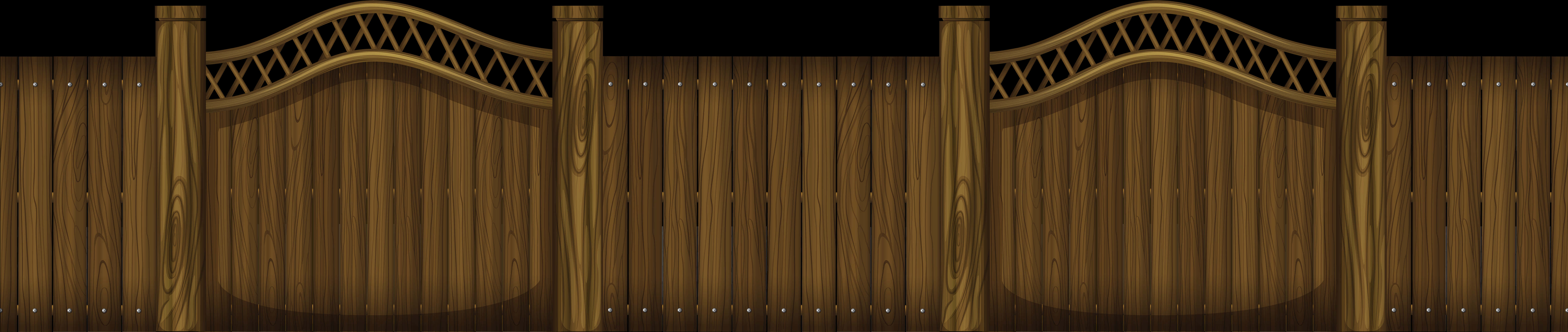 Elegant Wooden Fence Design PNG image