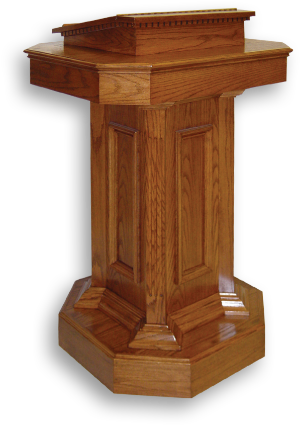 Elegant Wooden Podium Design PNG image