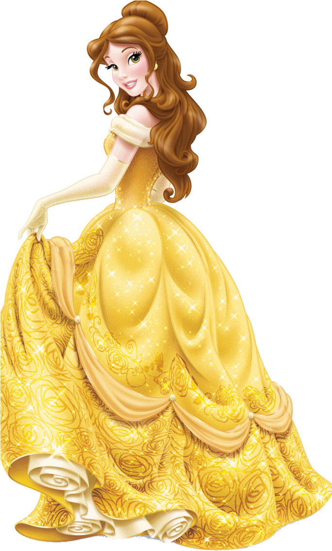 Elegant Yellow Gown Character PNG image