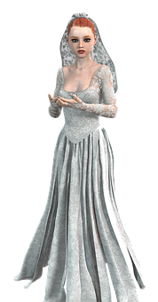 Elegant3 D Bride Pose PNG image