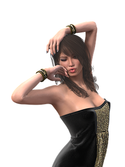 Elegant3 D Model Pose PNG image