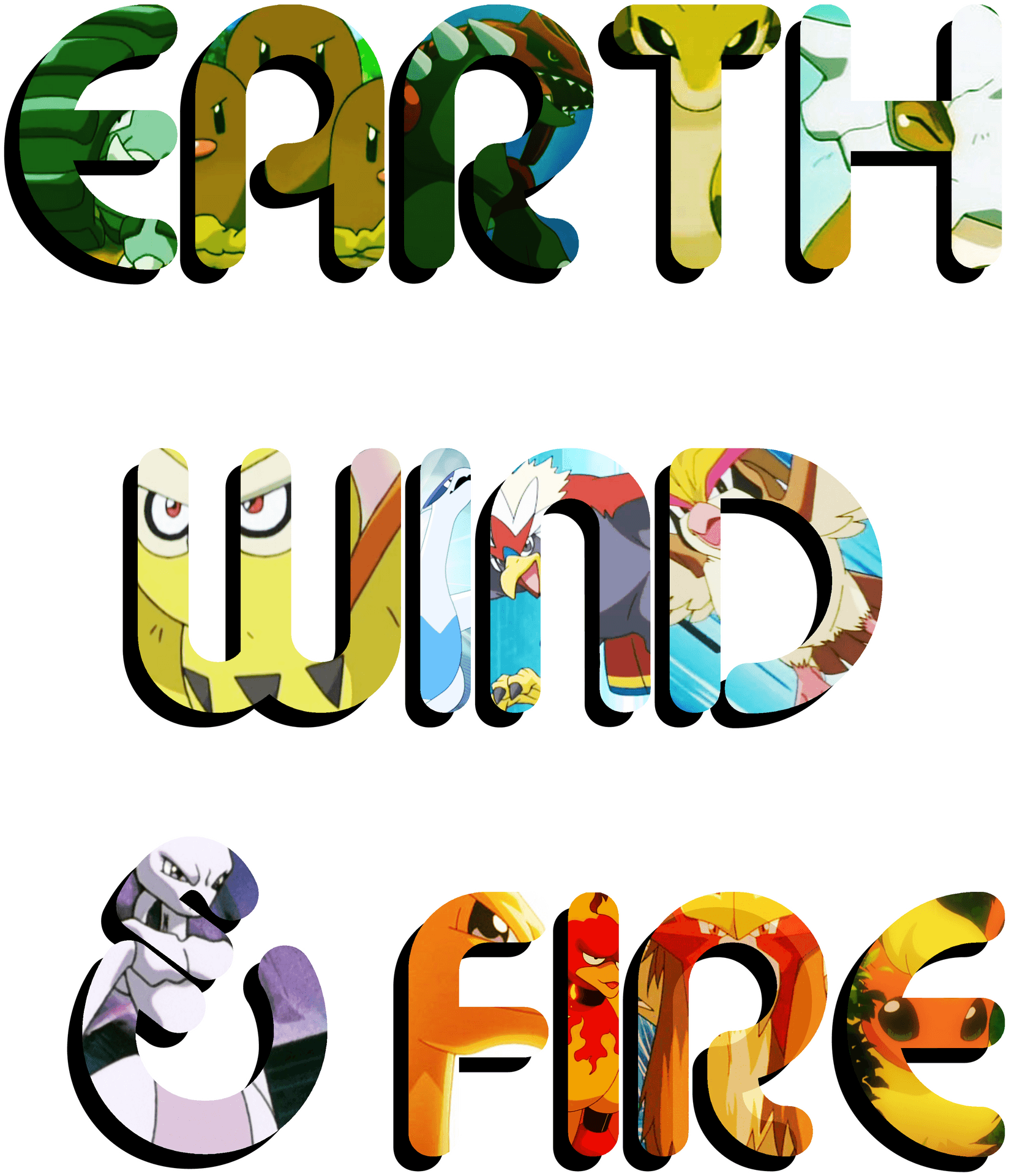 Elemental Pokemon Text Design PNG image