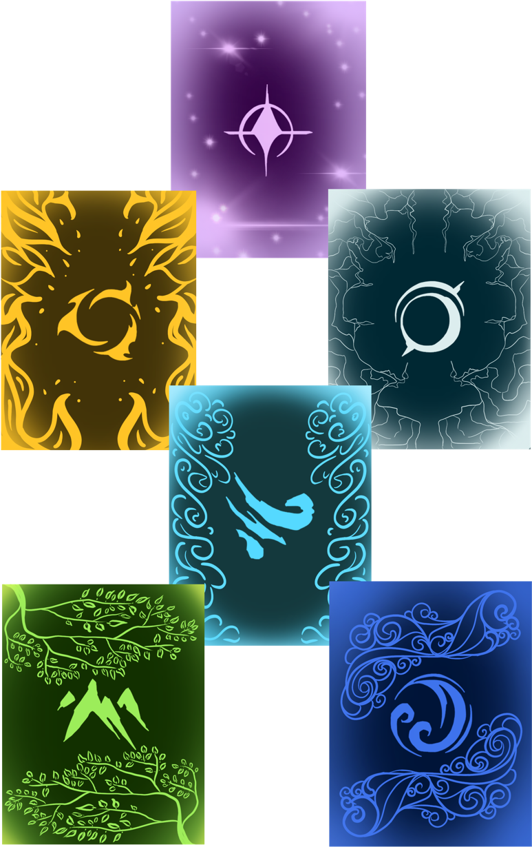 Elemental Symbols Artistic Representation PNG image