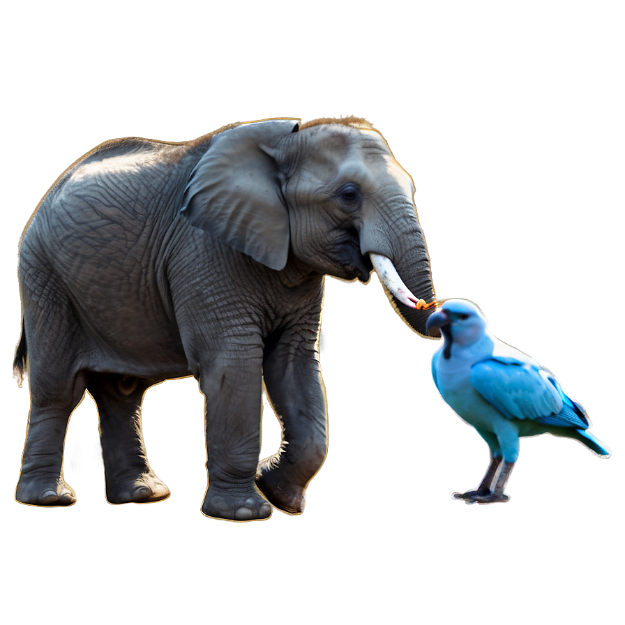Elephant And Bird Friendship Png 05032024 PNG image