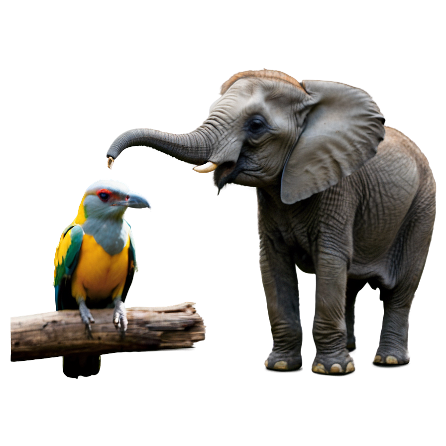 Elephant And Bird Friendship Png 80 PNG image