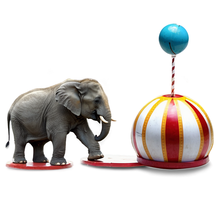 Elephant Balancing Ball Circus Png Frs66 PNG image