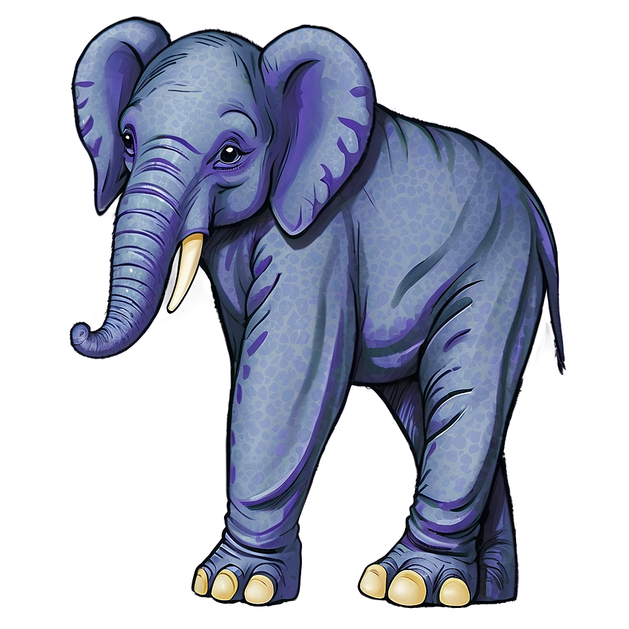 Elephant Cartoon In Pajamas Png Wte PNG image