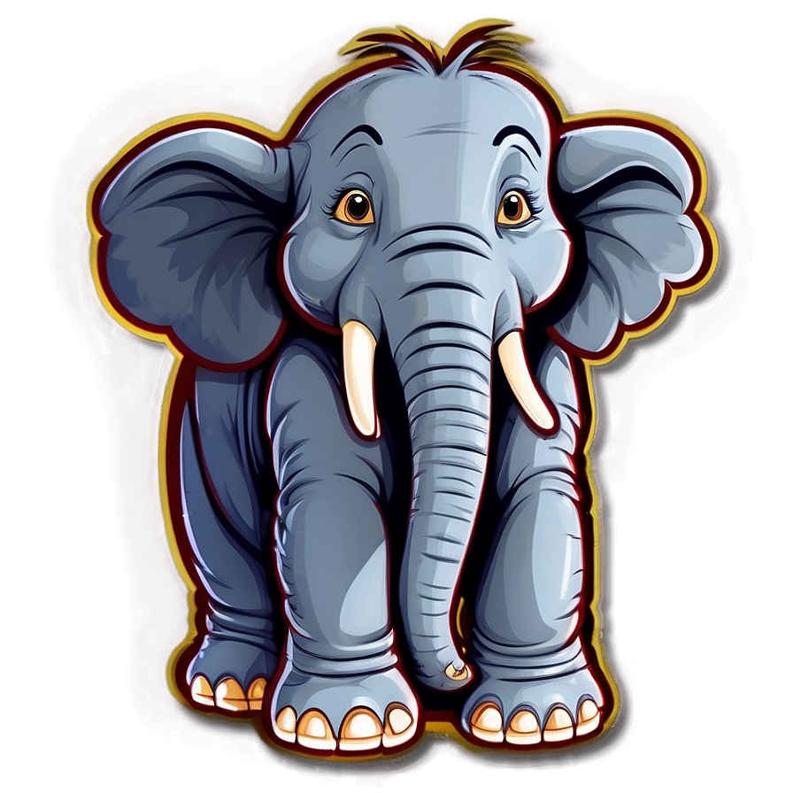 Elephant Cartoon Sticker Png Tvu PNG image