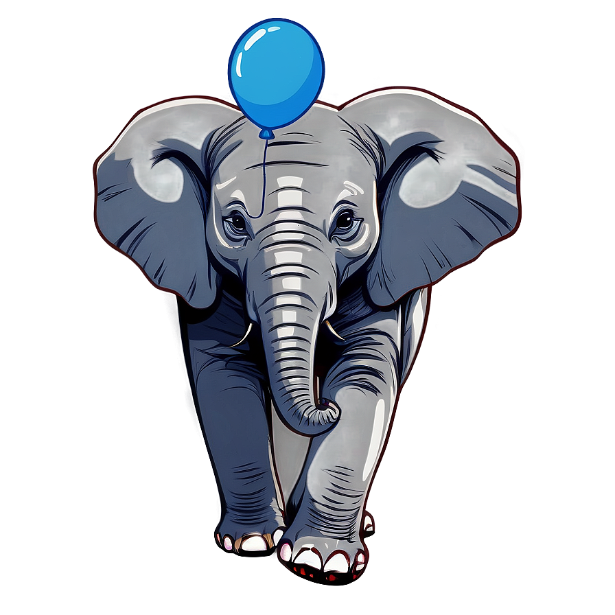 Elephant Cartoon With Balloon Png Oda PNG image