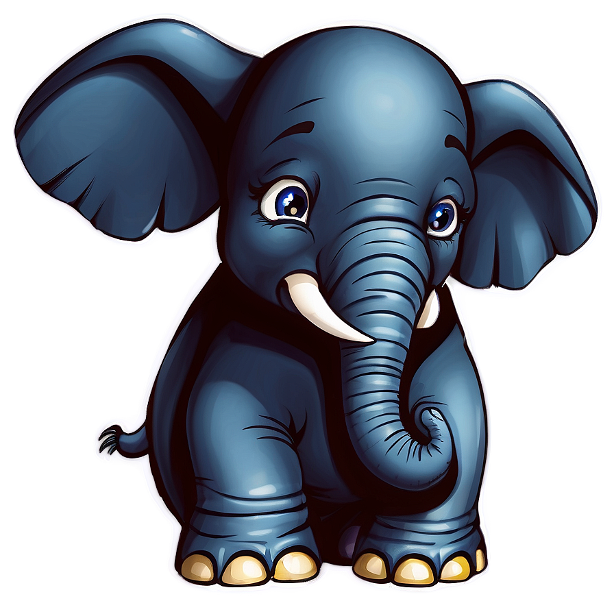 Elephant Cartoon With Book Png 06212024 PNG image