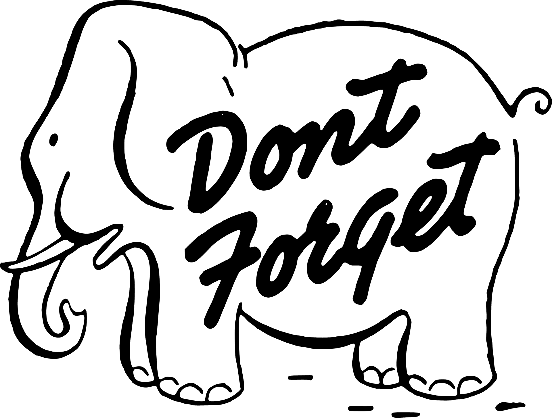 Elephant Dont Forget Reminder PNG image