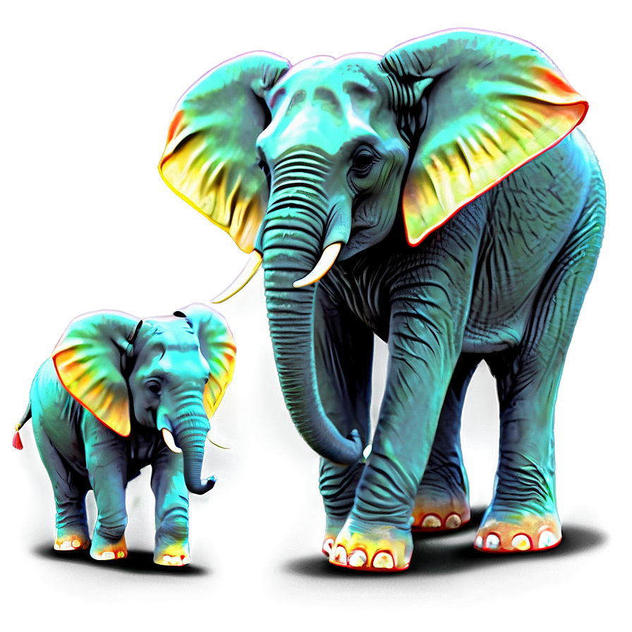 Elephant Family Cartoon Png 4 PNG image